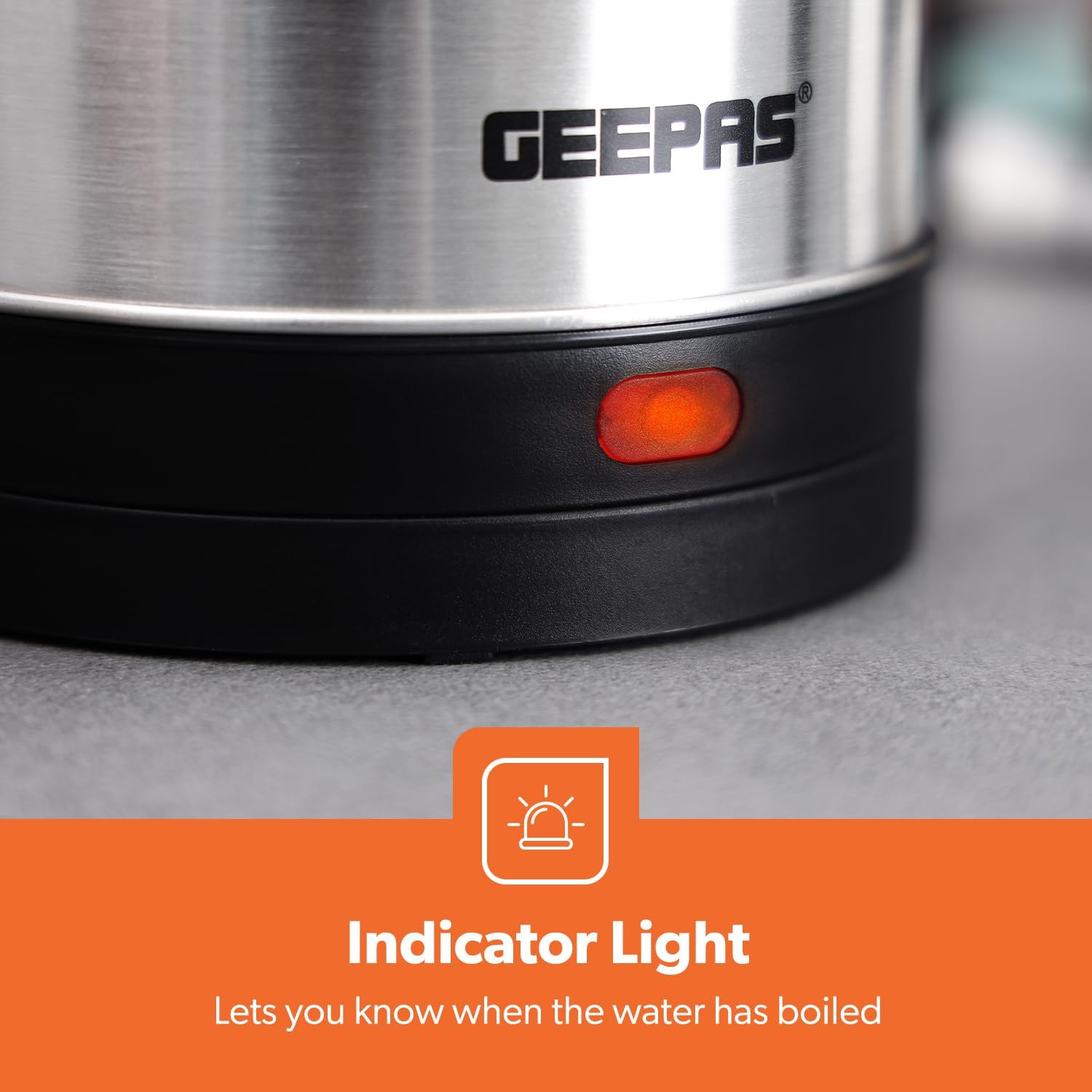 Geepas Electric Kettle, 2 Liter, 1400 Watts, Silver, Gk5466, Stainless Steel Material_6
