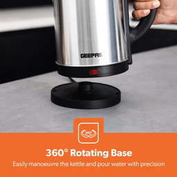 Geepas Electric Kettle, 2 Liter, 1400 Watts, Silver, Gk5466, Stainless Steel Material