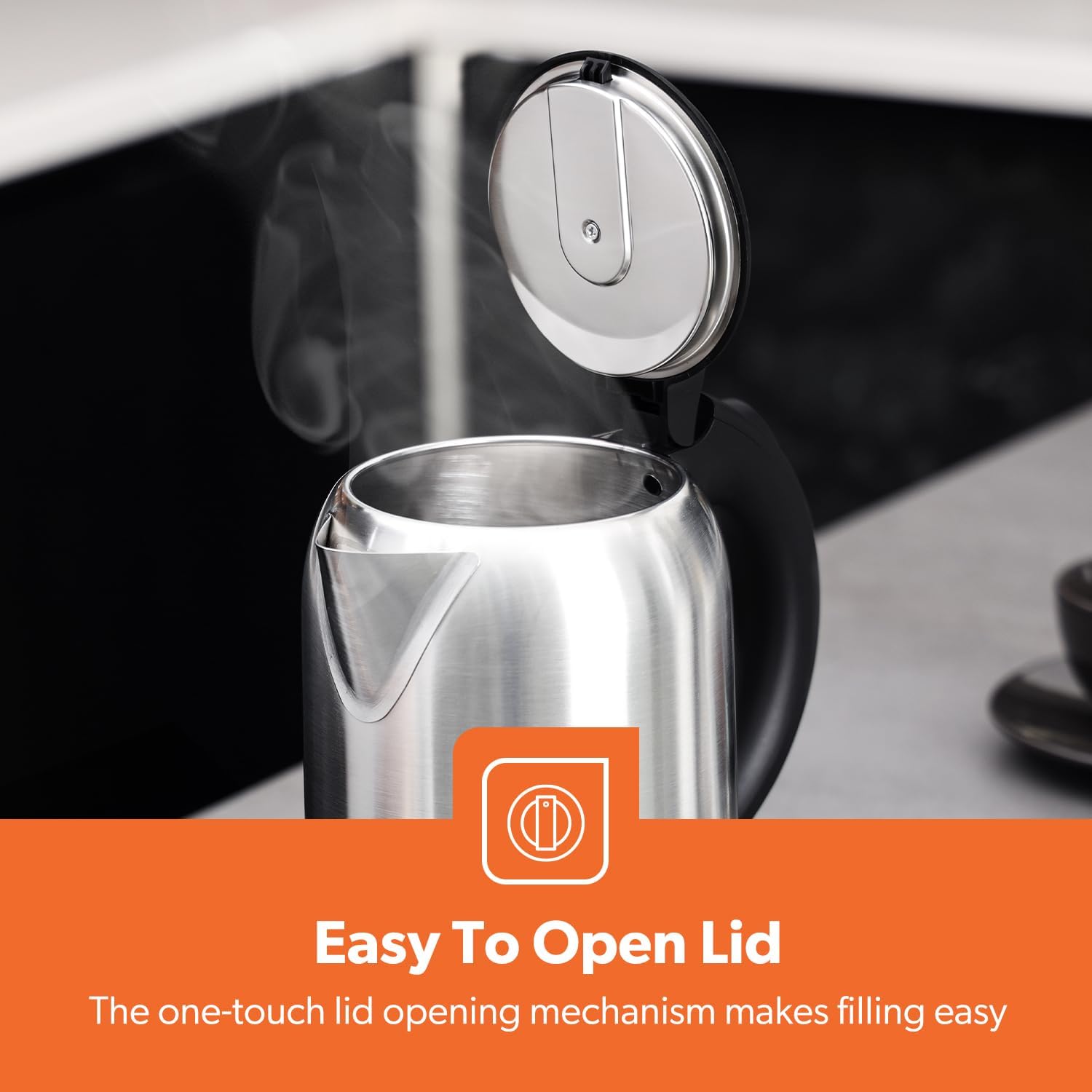 Geepas Electric Kettle, 2 Liter, 1400 Watts, Silver, Gk5466, Stainless Steel Material_5