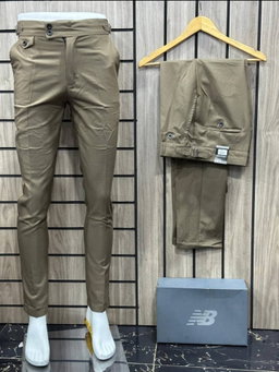 Khaki brown beltless trouser