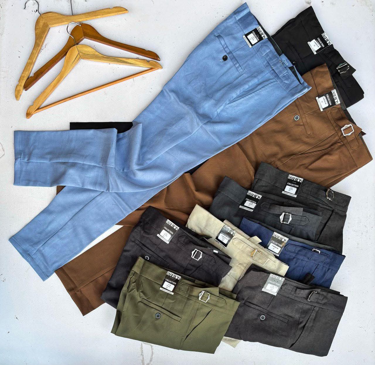 All beltless colors trousers _0
