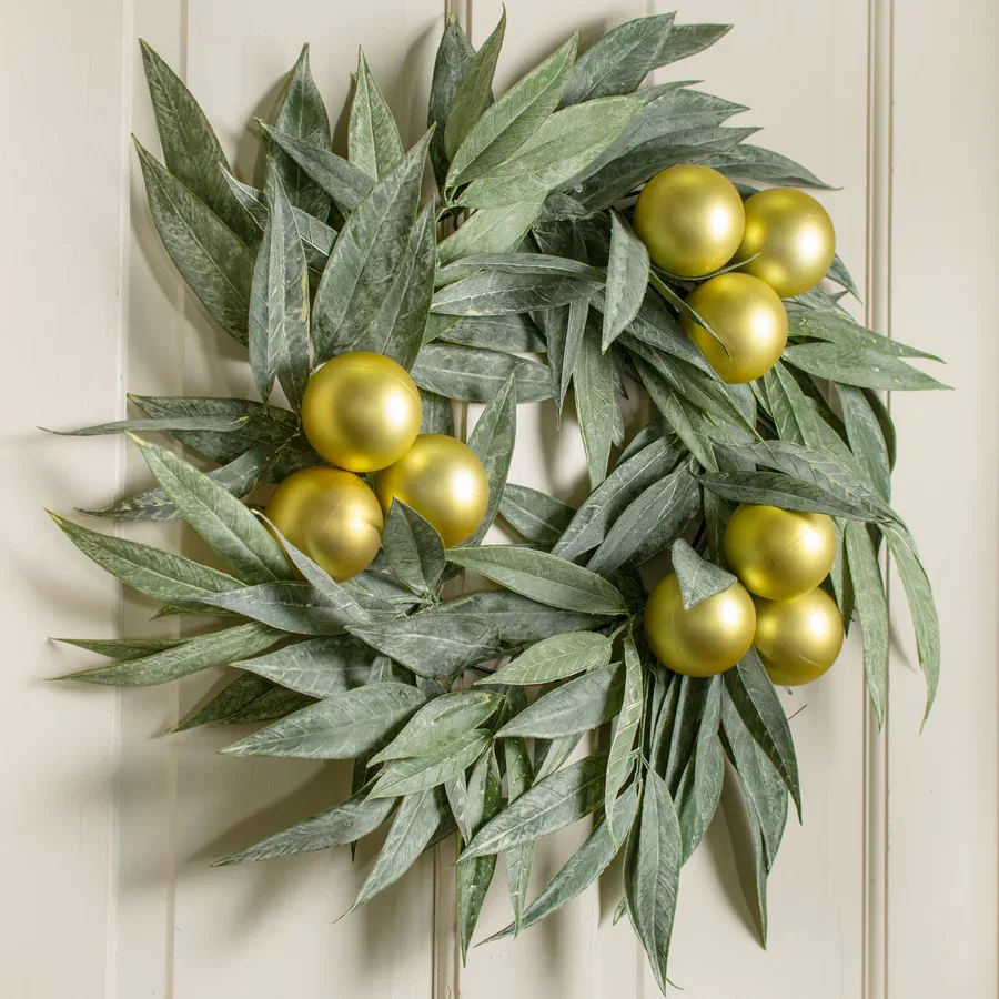 27" Bay Leaf Wreath: Green_1