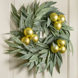 27" Bay Leaf Wreath: Green