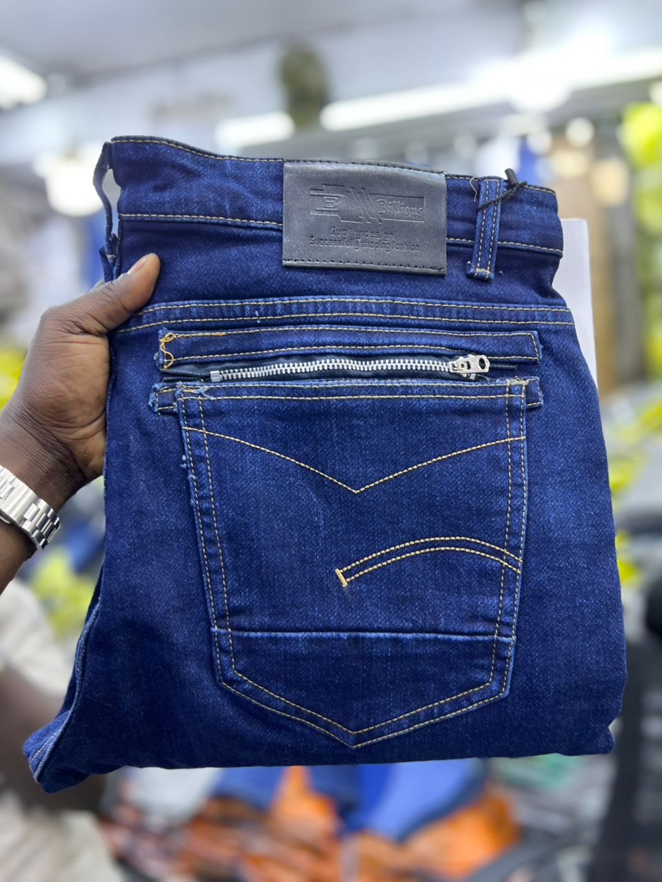 Navy blue jeans _0