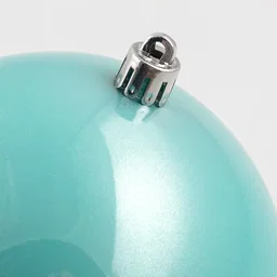 100mm Seamless Plastic Ball Ornament: Pearl Ice Blue (Set of 2)