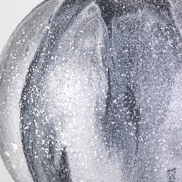 100mm Frosted Marble Ball Ornaments: Pewter White (Set of 2)