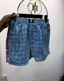 Mens long checked boxers 