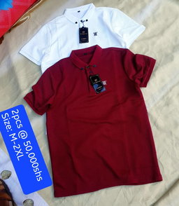 Maroon and white Polo tshirts 
