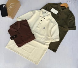 Polo Tshirts in cream,coffee brown and green
