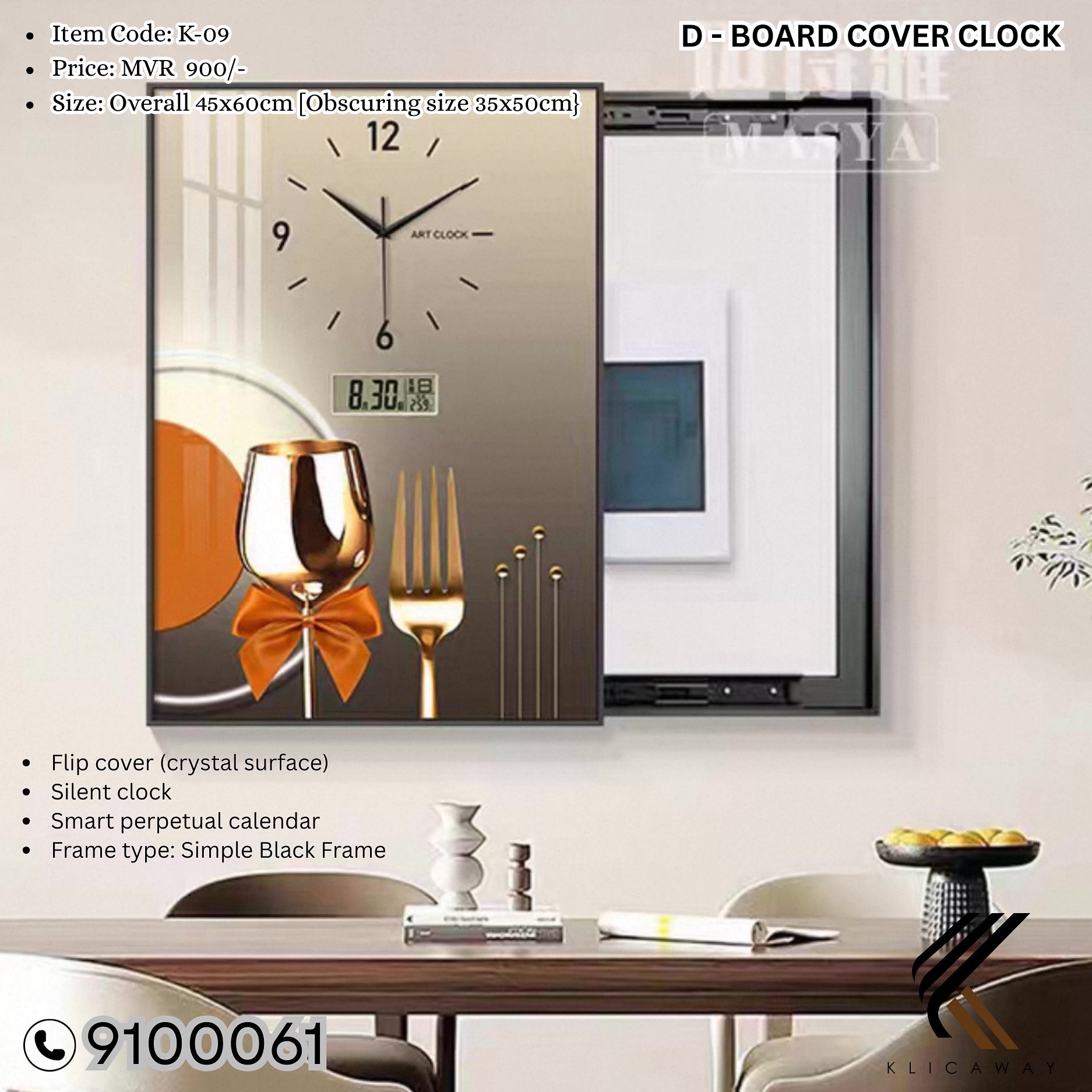 D - Board Cover Decorative Clock 