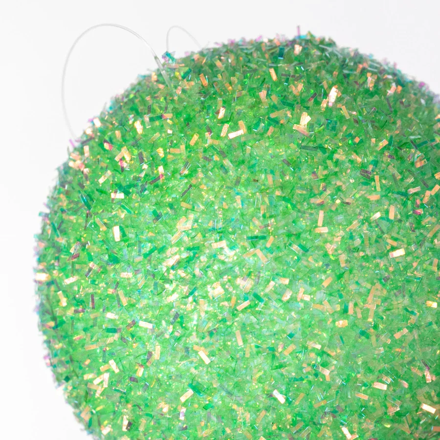 4" V-Cut Foil Ball Ornament: Iridescent Mint Green_1