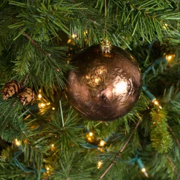 100MM Feather Smooth Ball Ornament: Chocolate