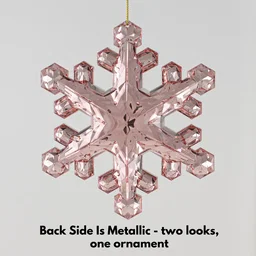6" Jewel Snowflake Ornament: Pink