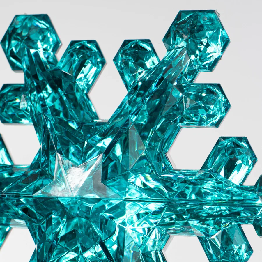 6" Jewel Snowflake Ornament: Teal_1