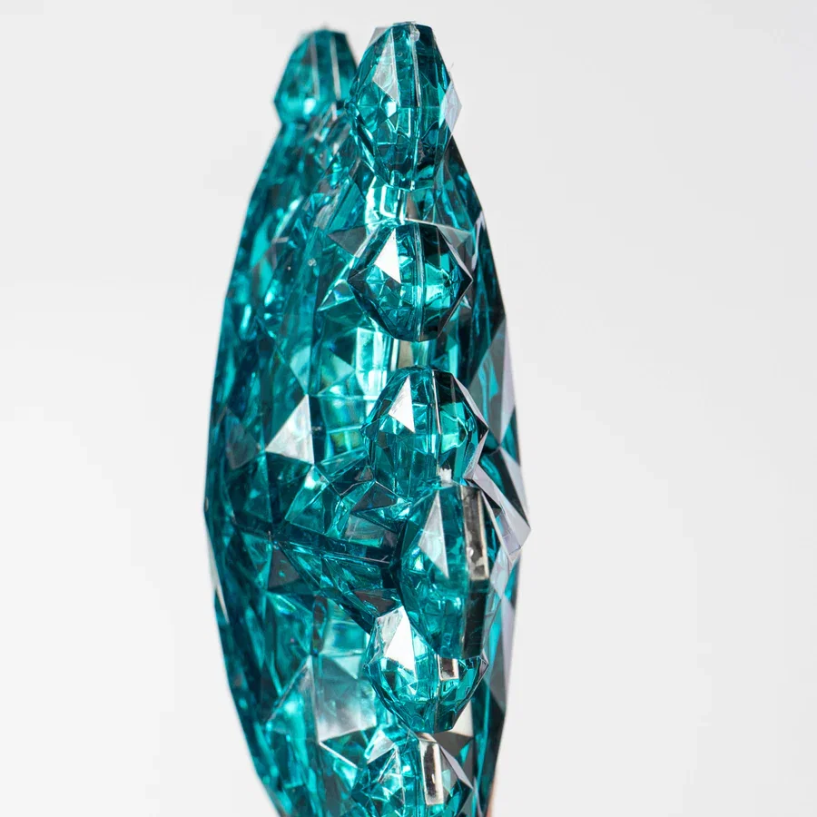 6" Jewel Snowflake Ornament: Teal_2