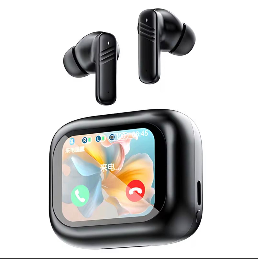 A9 Pro Touch Screen Bluetooth Headphones - Noise Cancelling, Rechargeable Wireless and Smart Touch Control (Black)
