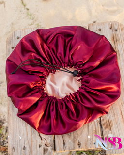 Adjustable Draw String Reversible Satin Bonnet