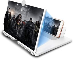 Amplificateur d'écran éclairé 16 pouces, loupe d'écran 3D HD anti-bleu pour téléphone portable, support portable pliable pour films, vidéos et jeux, compatible avec tous les smartphones 