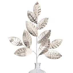 25" Metallic Magnolia Leaves Spray: Champagne
