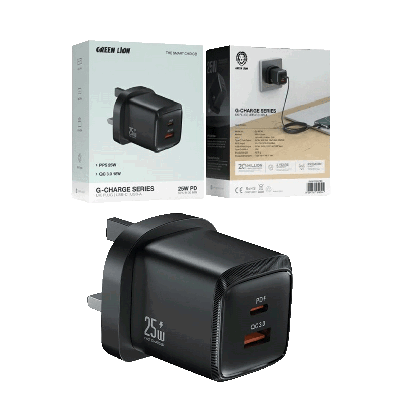 Green Lion Wall Charger PD+QC Signal Channel 25W_0