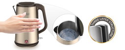 SANFORD 1.7 Liter - Food Grade Three Layer Electric Kettle 360º Rotational Design