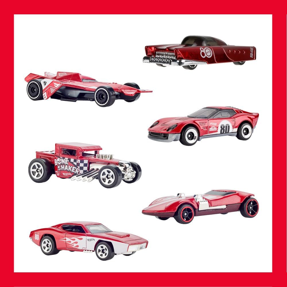 Hot Wheels Mattel Dream Mobile, 80th Anniversary Collector's Edition, Die-Cast Model Car, Red_2