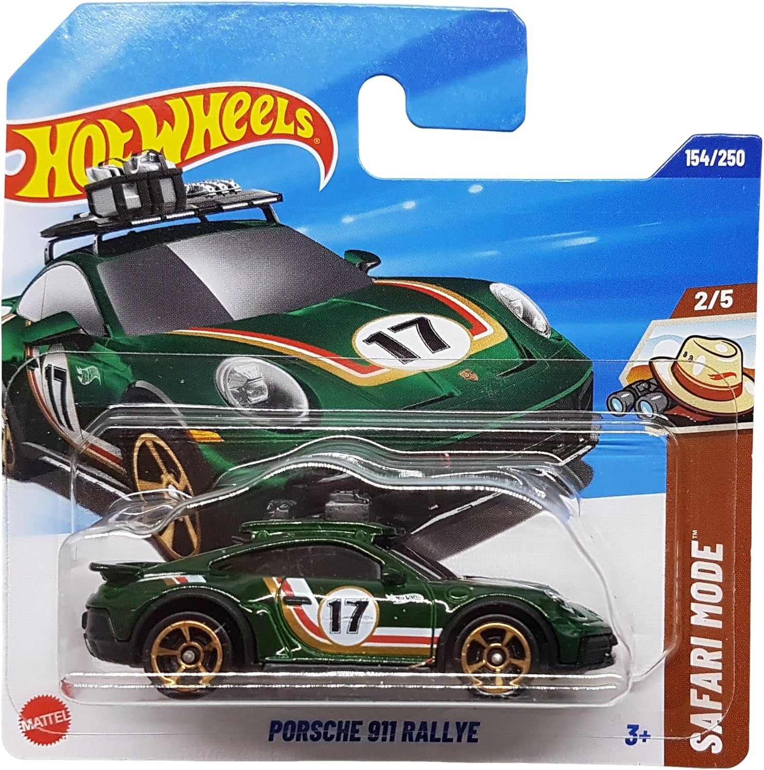 Hot Wheels - Porsche 911 Rally - Safari Mode 2/5 - HYW87 - Short Card - Dark Green - Mattel 2025-1:64