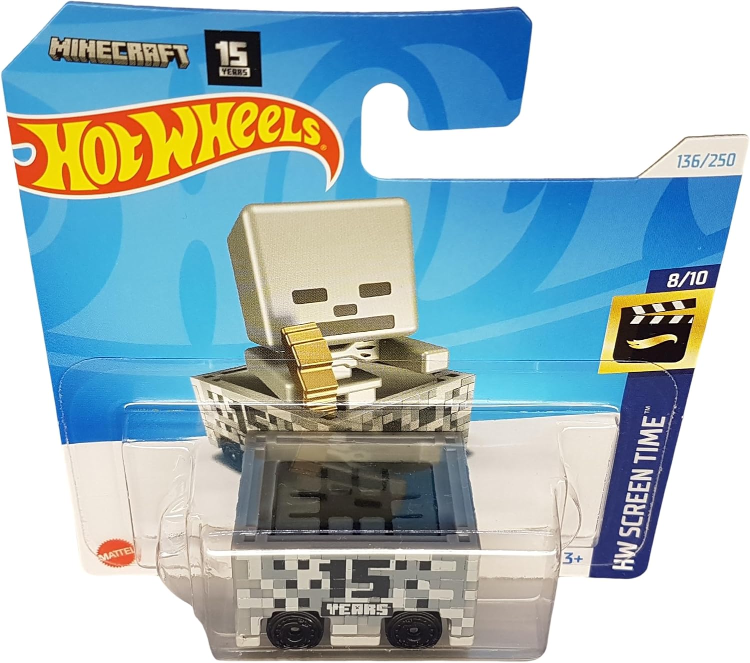 Hot Wheels - Minecart - HW Screen Time 8/10 - HTB38 - Short Card - Minecraft 15 Years - Mattel 2024-1:64_1