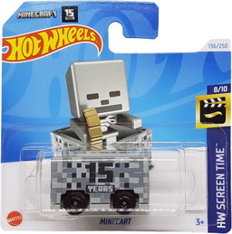 Hot Wheels - Minecart - HW Screen Time 8/10 - HTB38 - Short Card - Minecraft 15 Years - Mattel 2024-1:64