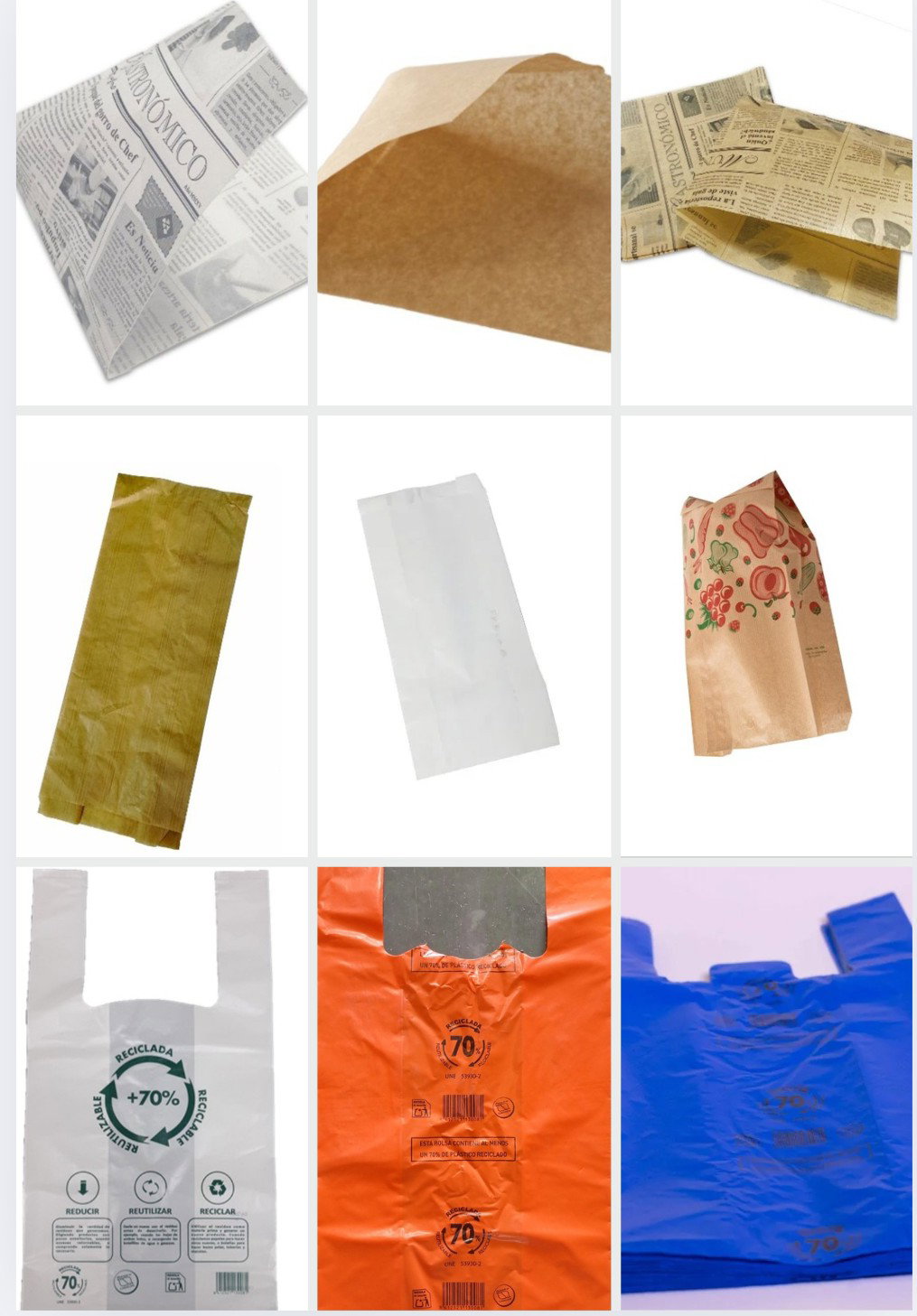 BOLSA PAPEL PARA ALIMENTOS Y BOLSA CAMISETA _0