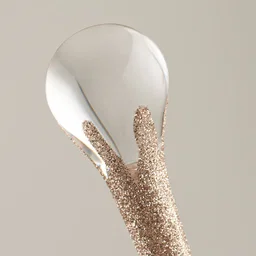 10" Glittered Teardrop Icicle Ornament: Champagne Gold