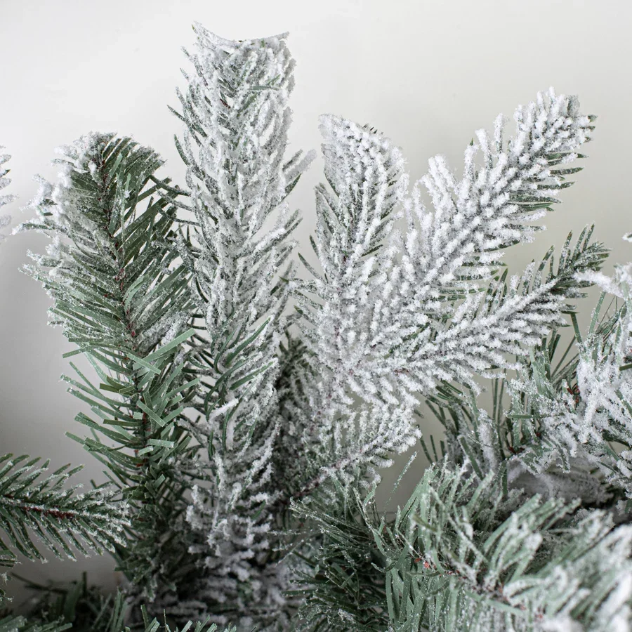 9' X 12" Durham Flocked Pine Garland_2