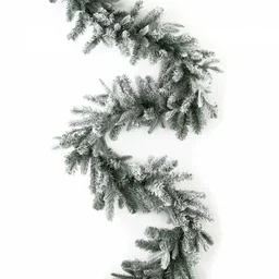 9' X 12" Durham Flocked Pine Garland