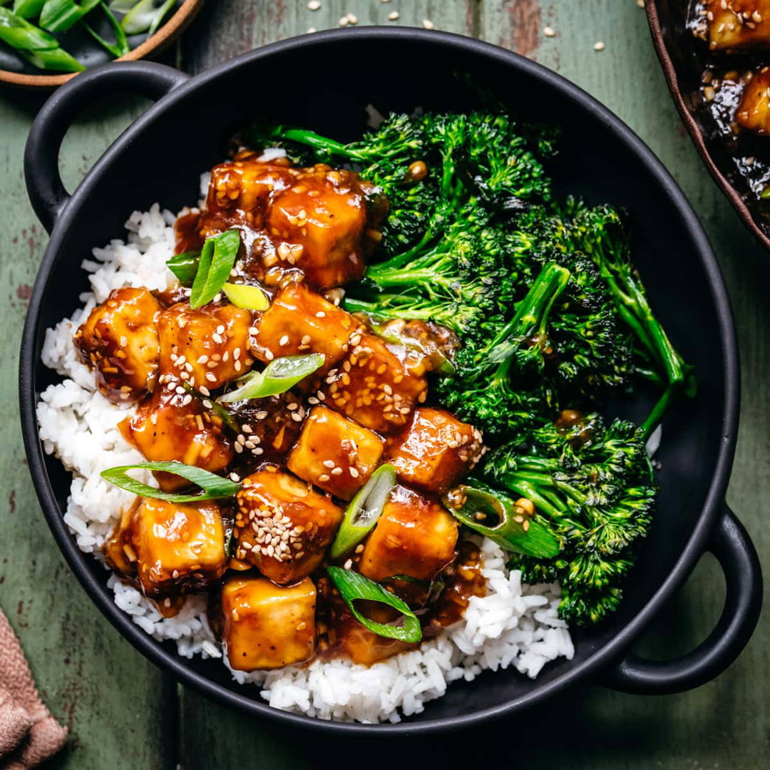 Tofu teriyaki, Brown Rice, Steamed Broccoli (VEGAN)