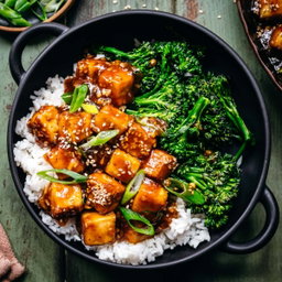 Tofu teriyaki, Brown Rice, Steamed Broccoli (VEGAN)