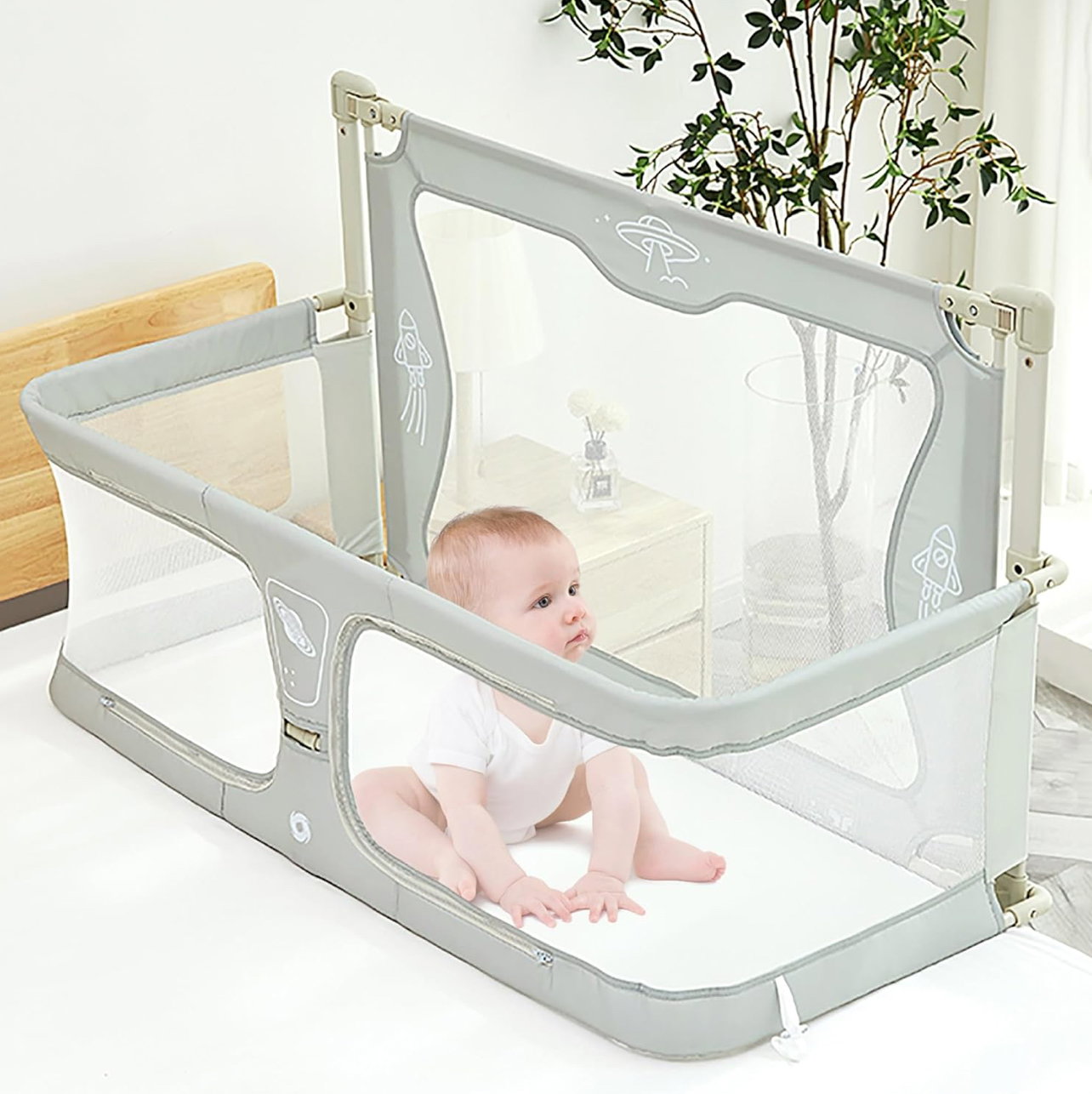 3 In 1 Baby Bedside Crib, Portable Crib_1