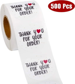 Stickers para paquetes o productos. Hecho a Mano y gracias por tu orden 