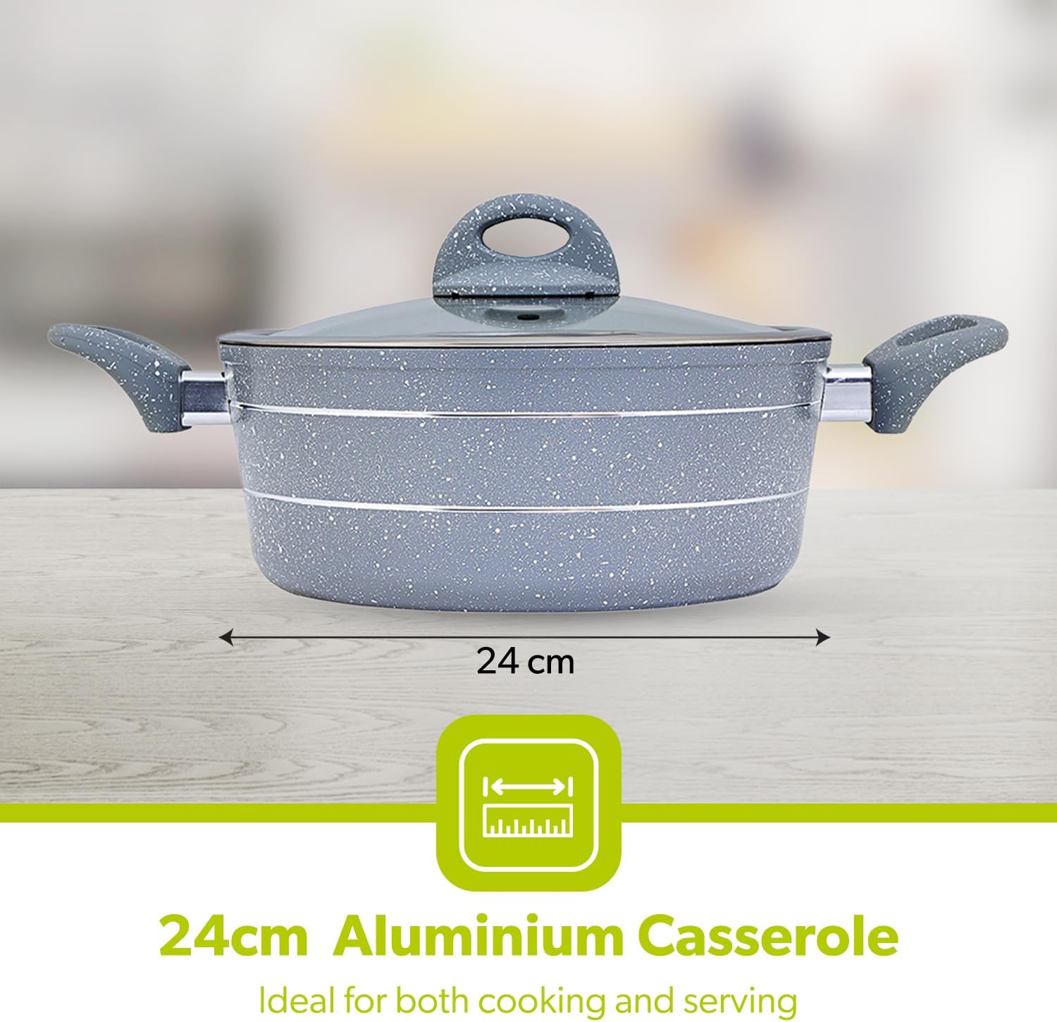 Royalford marble smart casserole with glass lid _8