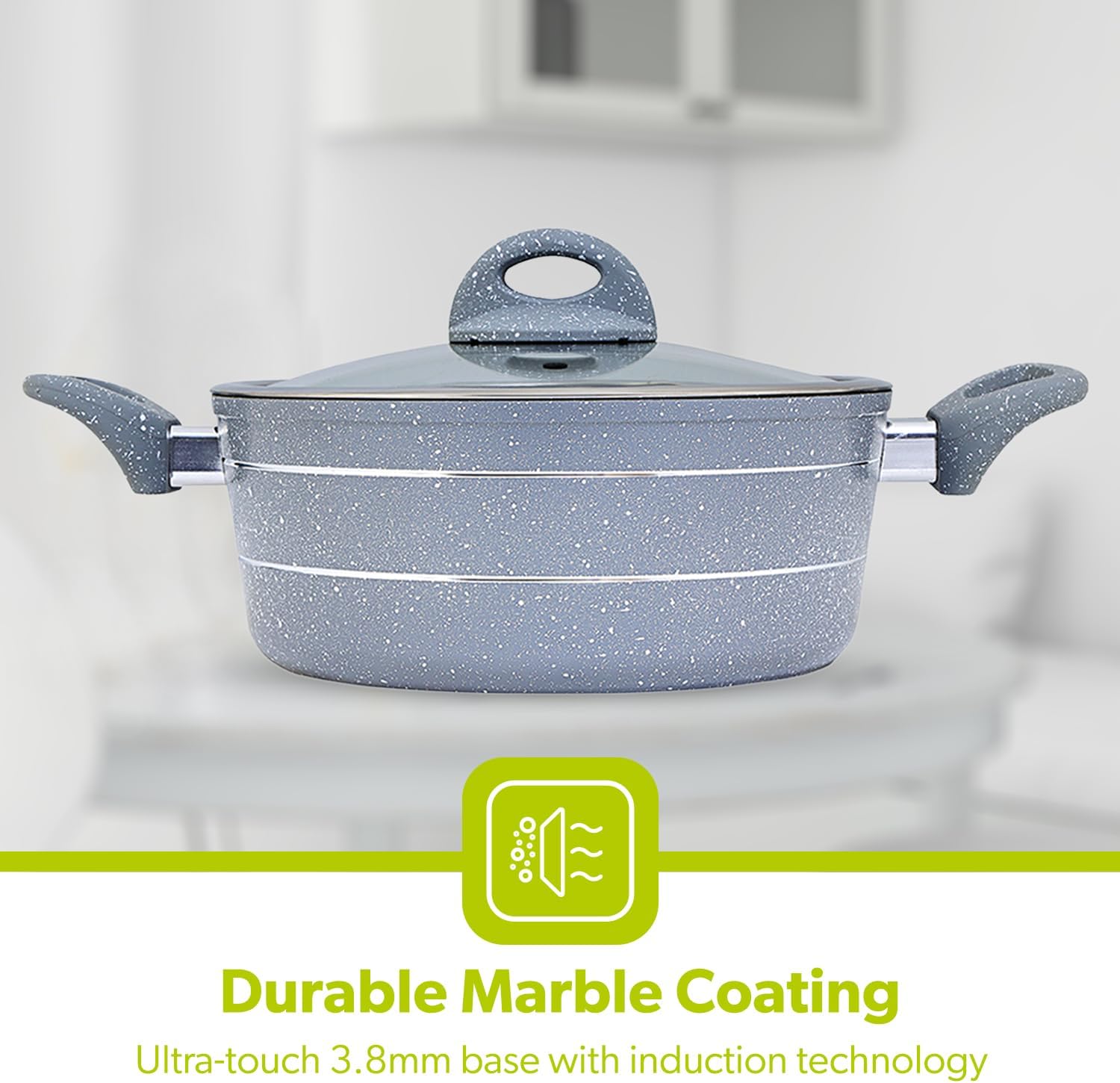 Royalford marble smart casserole with glass lid _3
