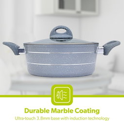 Royalford marble smart casserole with glass lid 
