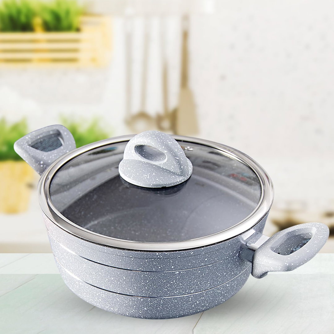 Royalford marble smart casserole with glass lid 