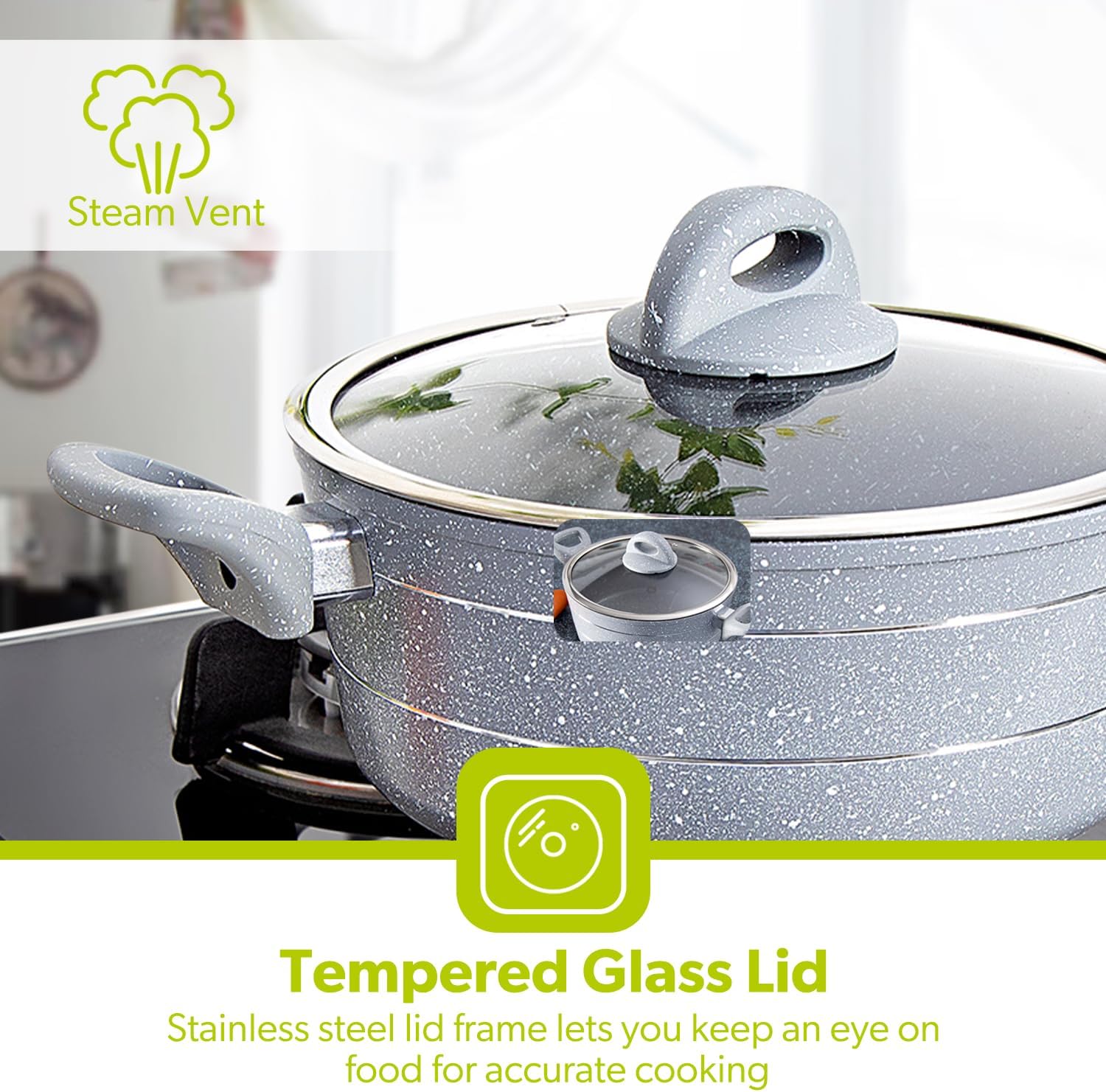Royalford marble smart casserole with glass lid _1