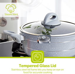 Royalford marble smart casserole with glass lid 