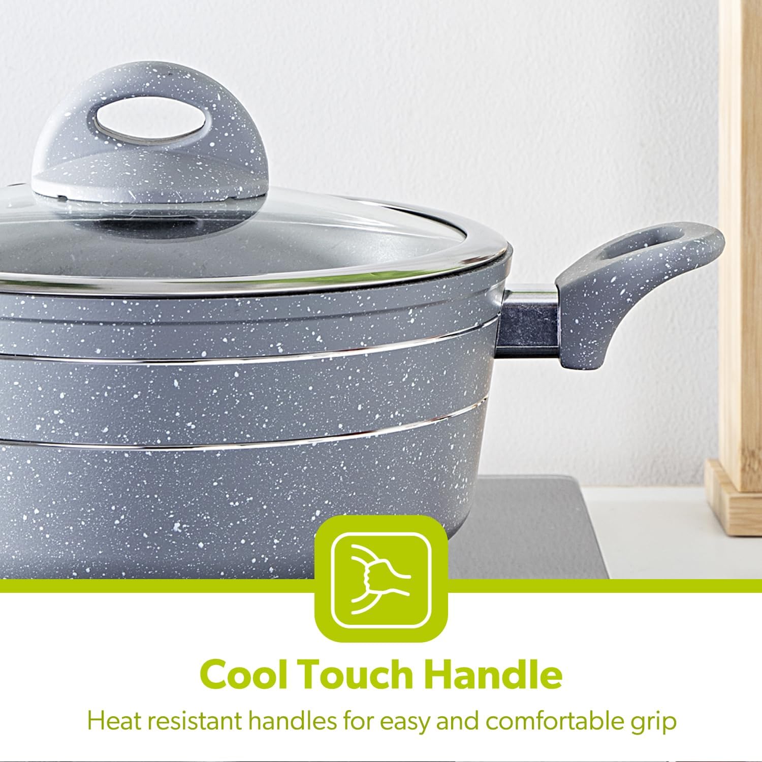 Royalford marble smart casserole with glass lid _4