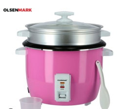 Olsenmark Automatic Rice Cooker, 3 In 1 - Capacity: 3L - Steamer - Keep Warm Function - Spatula