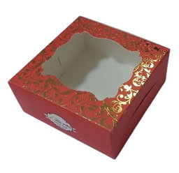 Red See-Through Square Box