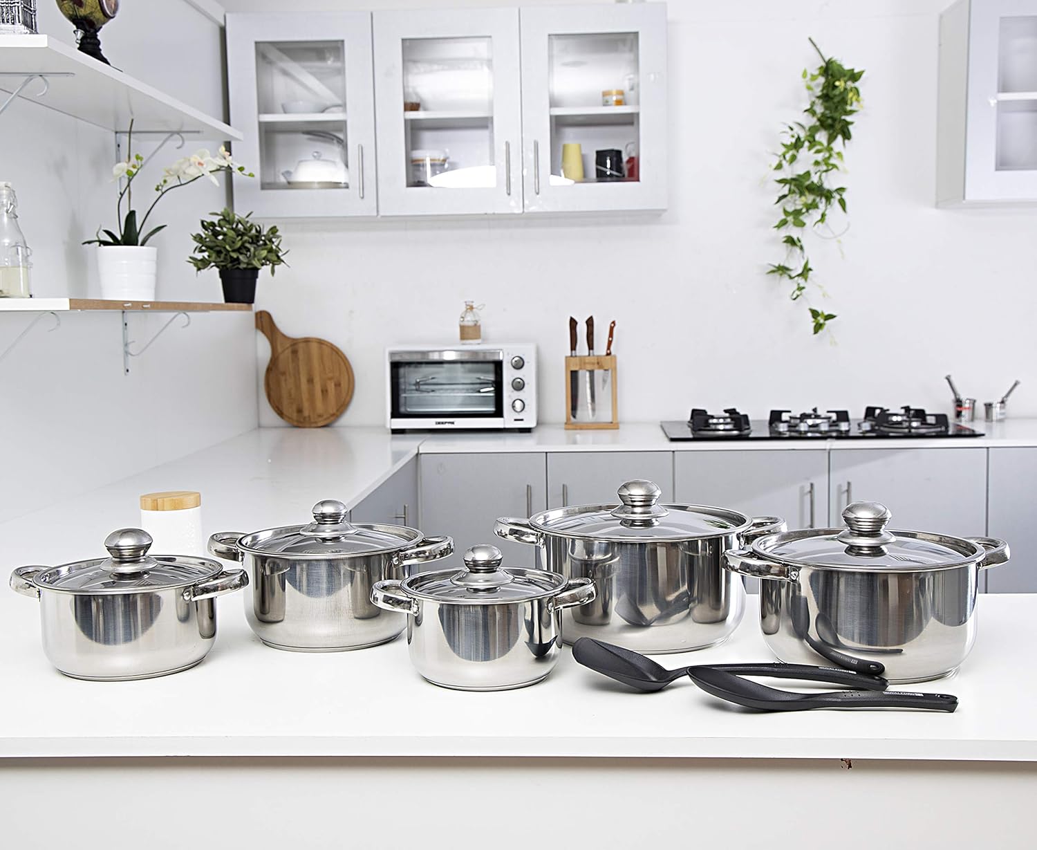 Royalford Stainless Steel Cookware Set steel 12 pcs,Silver_6