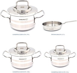 Korkmaz Astron 7 Pieces Stainless Steel Cookware Set