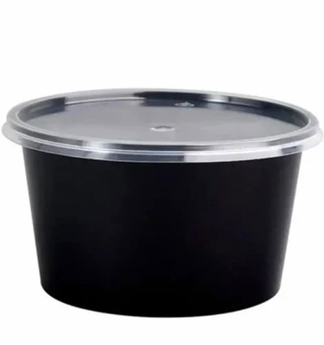 300ml Round Container Black. ( 1000 pcs )