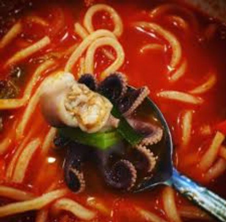  Soup Noodles with baby Octopus